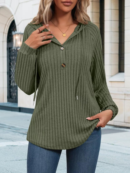 Womens Hoodies V Neck Drawstring Pullovers Loose Fit
