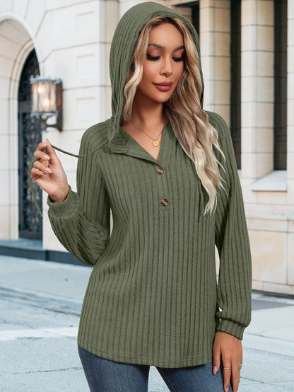 Womens Hoodies V Neck Drawstring Pullovers Loose Fit