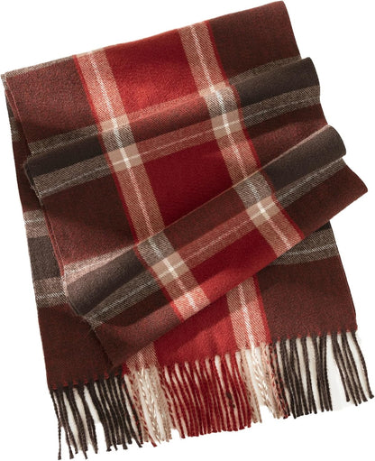 Long Plaid Scarf for Women Men Cold Weather Tartan Tassels Shawls